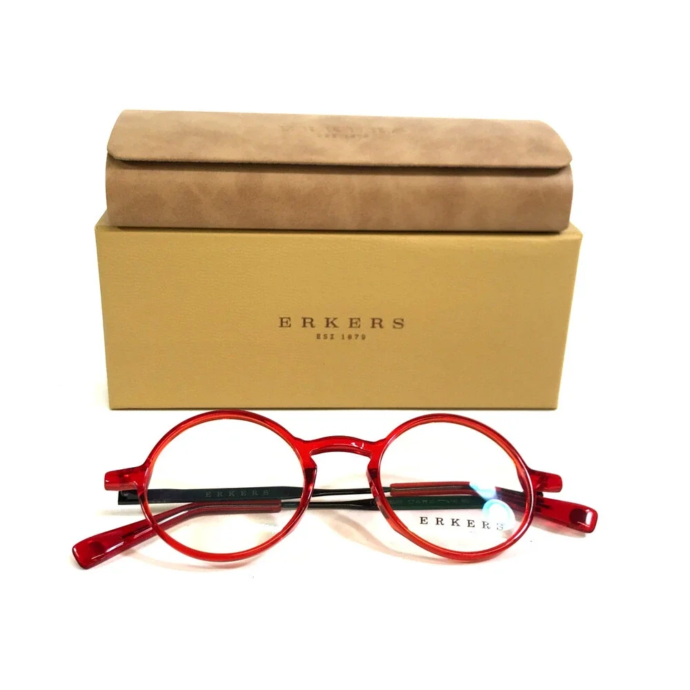 Erkers 1879 Eyeglasses Frames FLORISSANT RED Black Transparent Bright 45-23-145